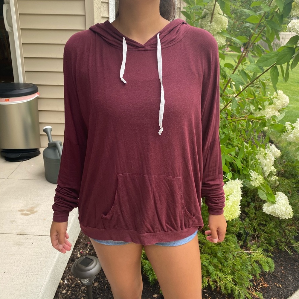 Brandy Melville Maroon Super Soft Light Sweatshirt
